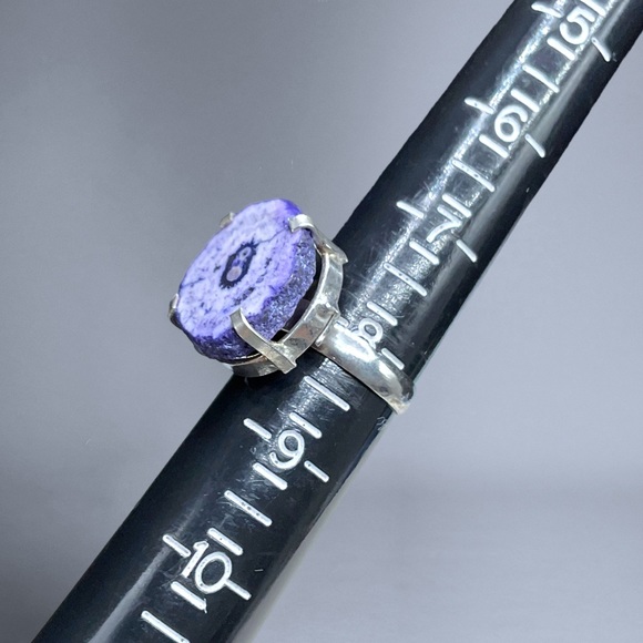 🌺Unique Artisan Sterling Geode Ring - Picture 11 of 12